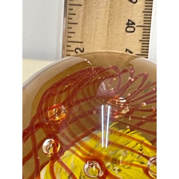 K's Collection Set Of 2 Paperweights Yellow/Orange Swirl Good Used Condition - Picture 11 of 12